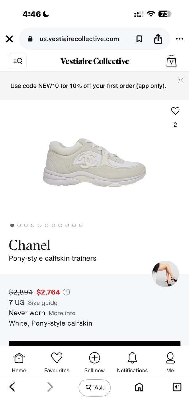 Chanel Croute/N/White Sneakers G34360 Y5333610
